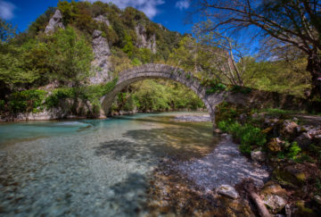 Old stone bridge in Klidonia Zagori, Epirus, Greece.